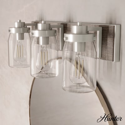 Mason jar vanity shop light brushed nickel