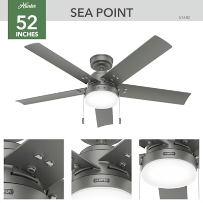 Sea Point Outdoor with LED Light 52 inch Ceiling Fan – Hunter Fan