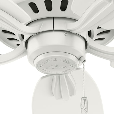 Hunter Newsome 52 Low Profile Ceiling Fan with Cased White Bowl Light Kit - Brushed Nickel - Medium Walnut/Dark Walnut Blades
