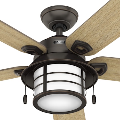 Key Biscayne Outdoor with Light 54 inch Ceiling Fan – Hunter Fan