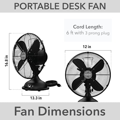 Classic Portable Desk Fan 12 in speeds – Hunter Fan