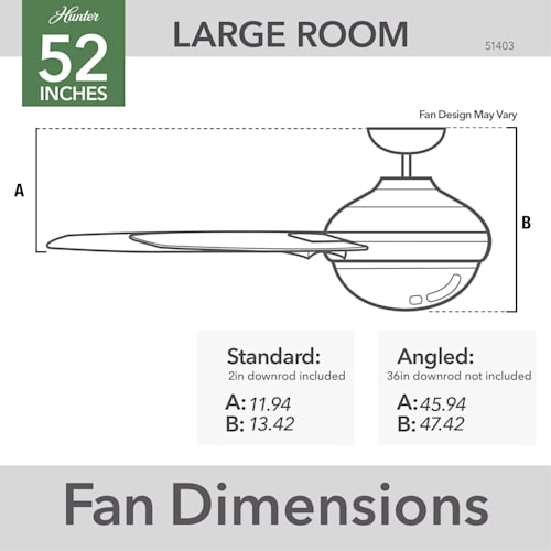 52 Inch Moxie with LED light-Smart Ceiling Fan | Hunter Fan