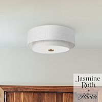 Hunter Brookside 2 Light Medium 13 Inch Flush Ceiling Light