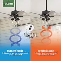 HUNTER × HUNTER Hunter Kennicott 44 in. Indoor/Outdoor Ceiling Fan in Matte