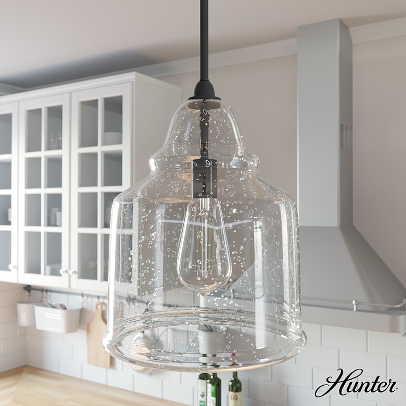 Clear seeded glass bell shade cheap