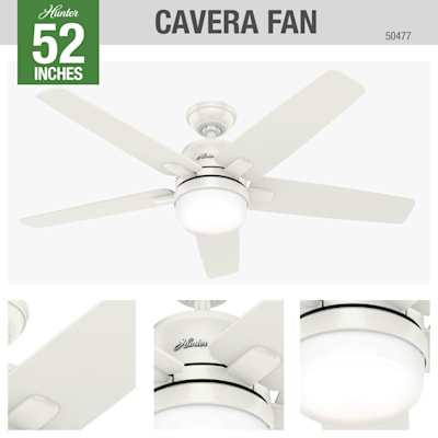 NEW Hunter Cavera II 52 in Indoor Matte Black Wifi-Enabled Smart Ceiling Fan 