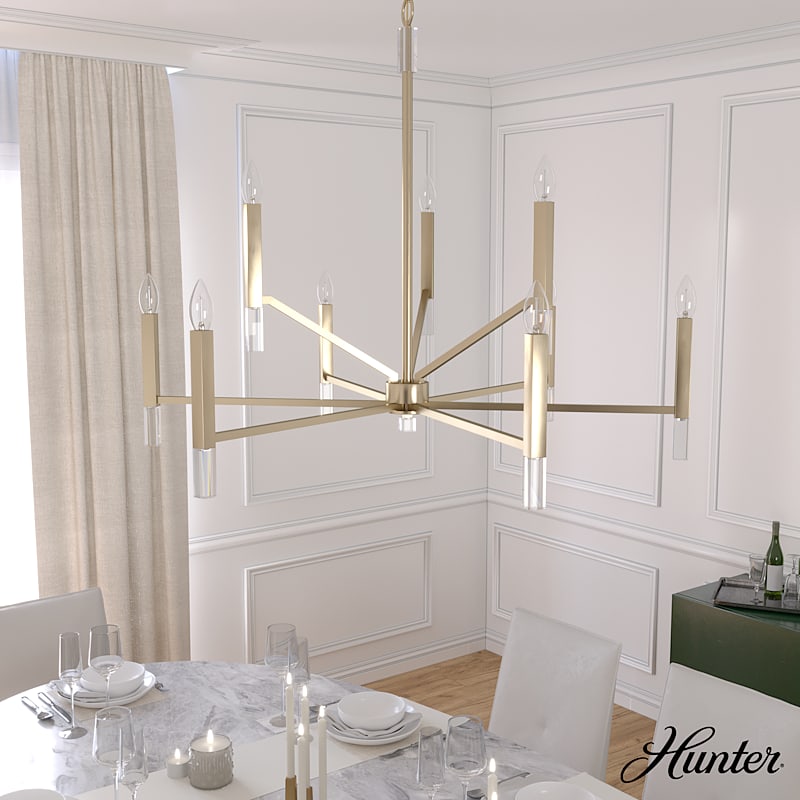 Hunter Sunjai 9 Light 2-tier Chandelier Ceiling Light