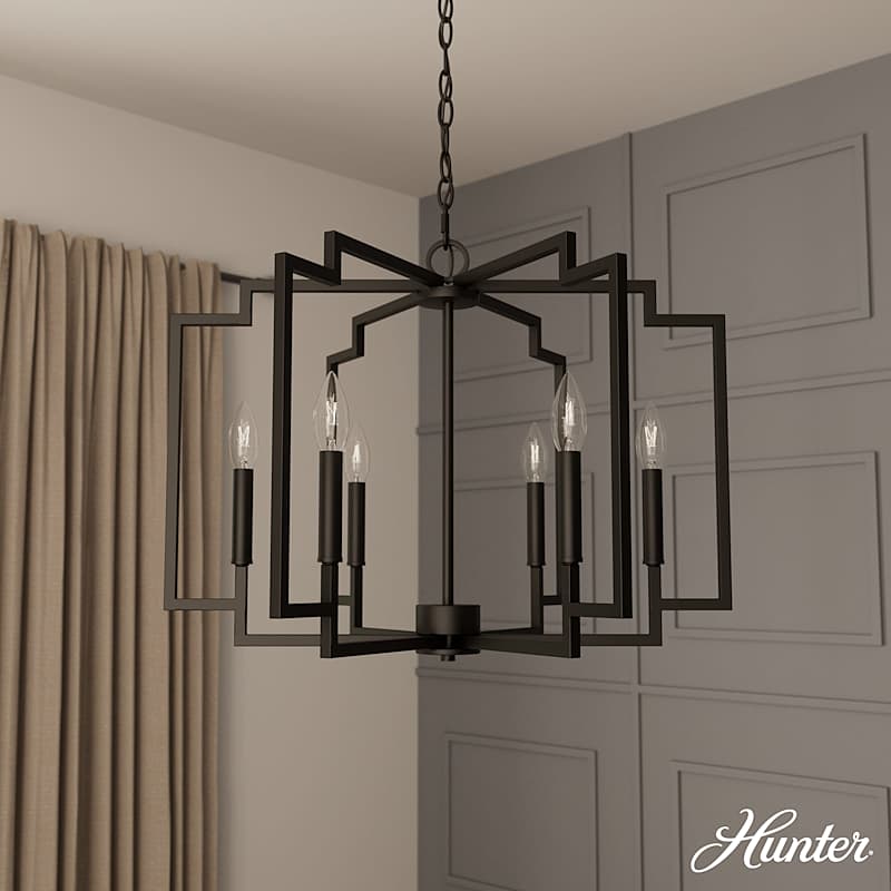Hunter Zoanne 6 Light Chandelier 24 Inch Ceiling Light