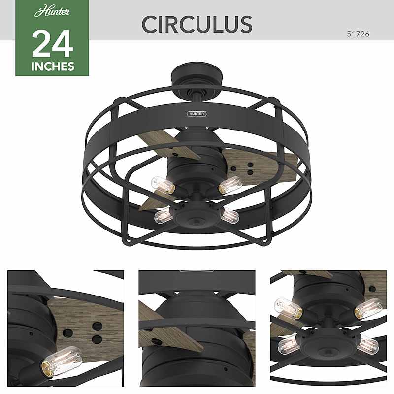 最安値級価格 with Fan Ceiling Circulus inch 27 Hunter LED and Kit Light 全巻セット