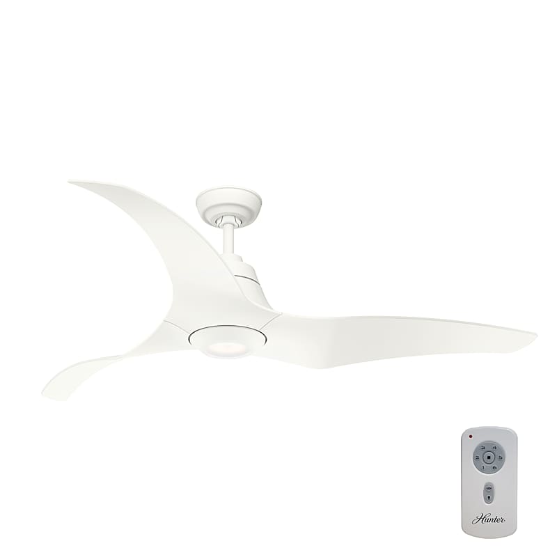Hunter Overton 60 In. LED Indoor/Outdoor Matte Nickel Ceiling Fan With Light Kit And Wall Control 50719