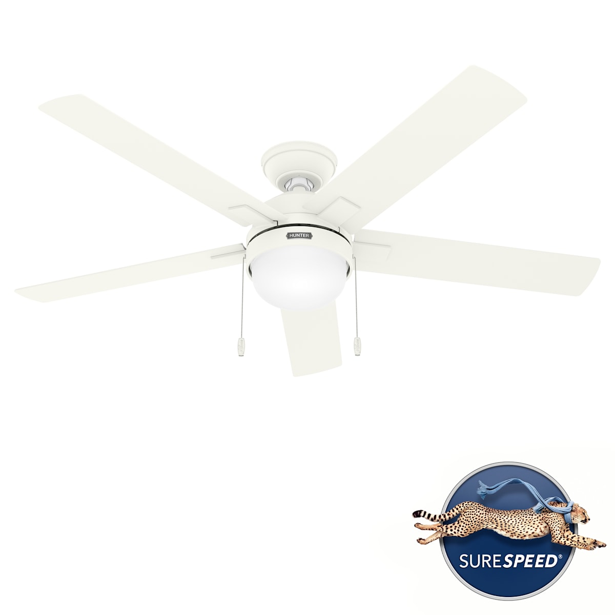 Off White Hunter Fan Company Hunter 27182 Fan/Light Dual Slide Fan/Light Control