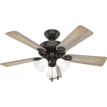 44 Inch Ridgefield with 3 LED Lights Ceiling Fans Hunter Noble Bronze - Barnwood 