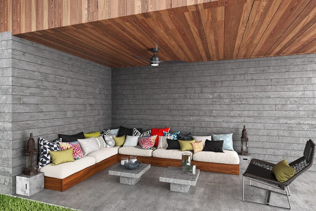 Parkview hanging in an outdoor covered space