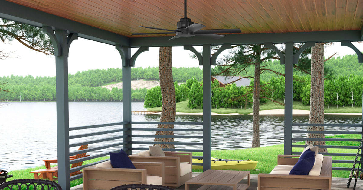 Kennicott under covered patio on lake