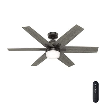52 Inch Riesling with LED ligh Ceiling Fans Hunter Noble Bronze - Dark Gray Oak 