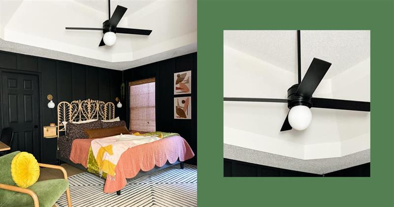 Hepburn ceiling fan in bedroom