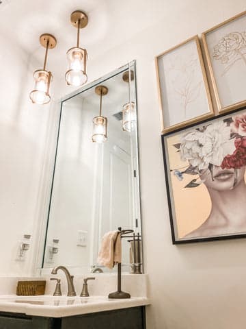 Astwood pendants hanging in a modern bathroom