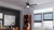 Home office with aerodyne ceiling fan in matte black finish