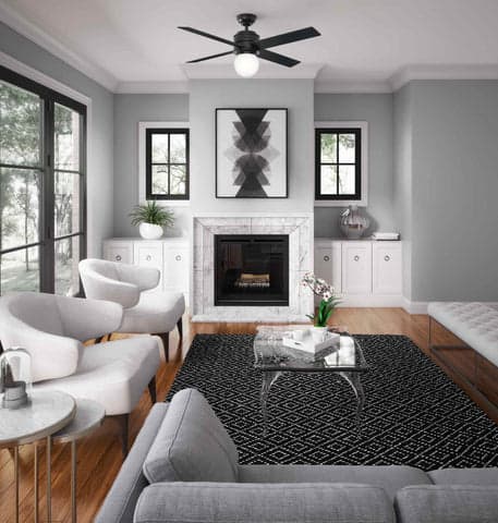 Hunter Black Hepburn Casual modern large living room