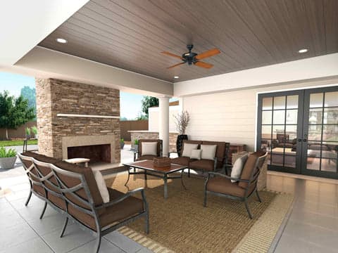 Hunter Cherry outdoor original ceiling fan Patio traditional