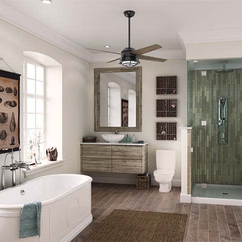 Seafarer in Natural Iron hanging in a bathroom
