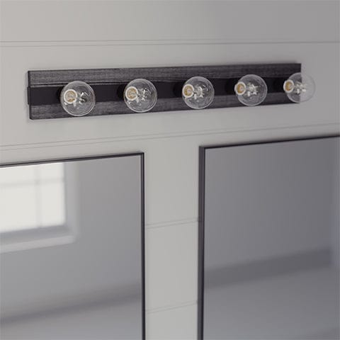 Donelson 5 Light vanity in Natural Iron