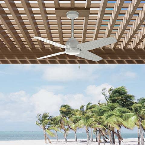 Sunnyvale in Fresh White hanging on a pergola