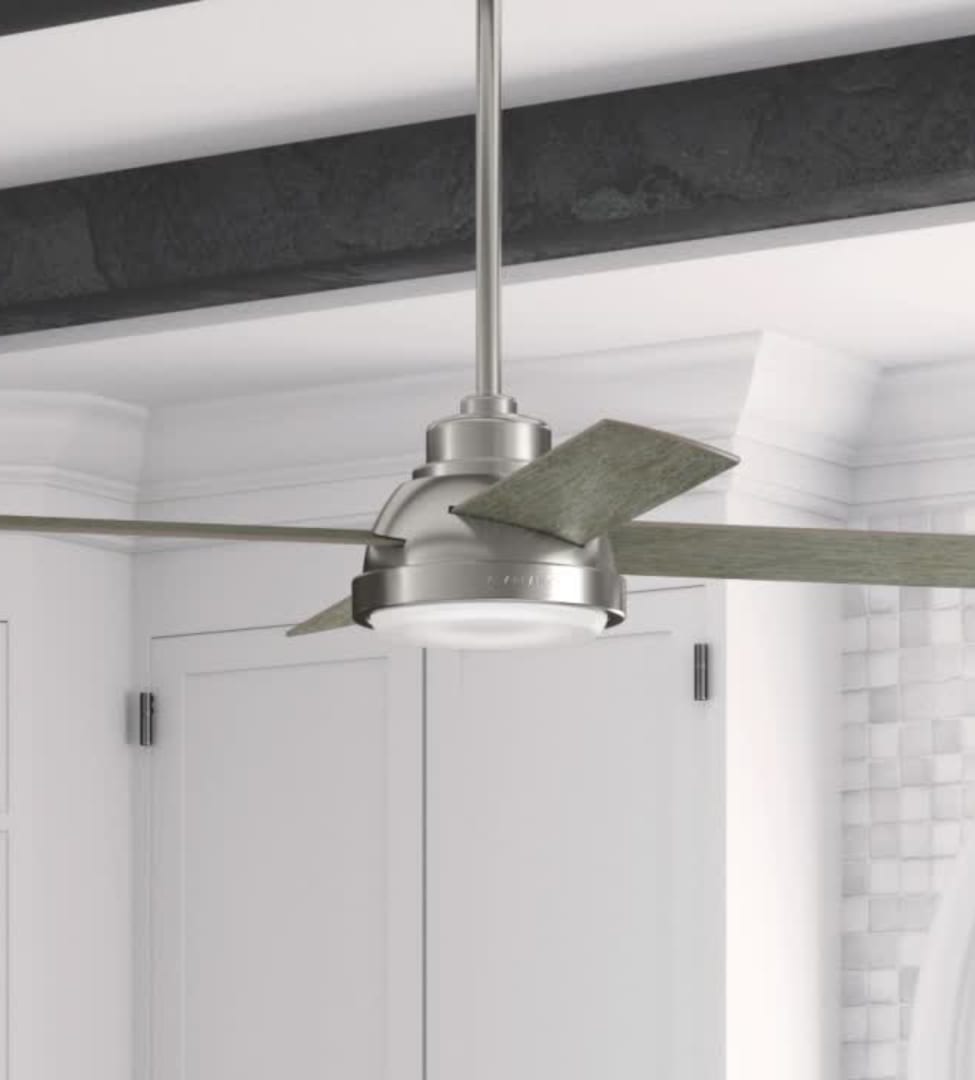 Levitt with LED Light 54 inch in brushed nickel finish.