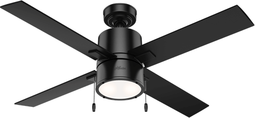 Hunter Beck small black ceiling fan with led light and pull chains