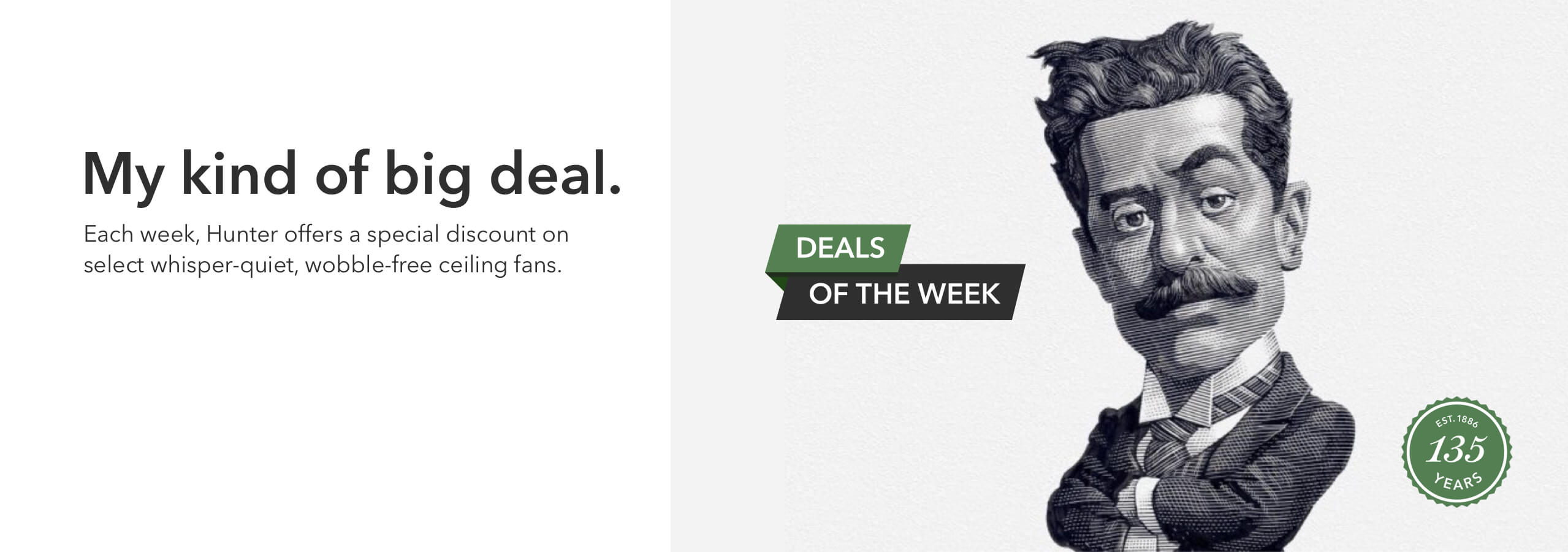 Deal of the week banner with illustration of John Hunter