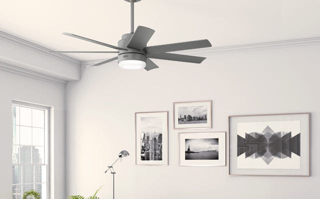 Brazos ceiling fans in matte silver finish