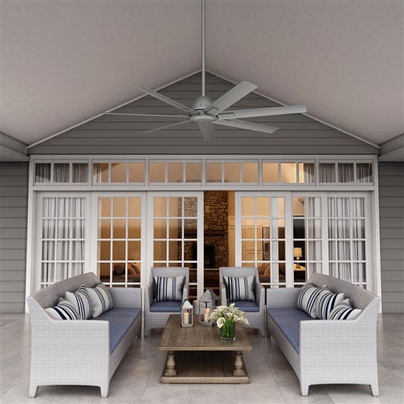 Downtown ceiling fan in matte silver finish