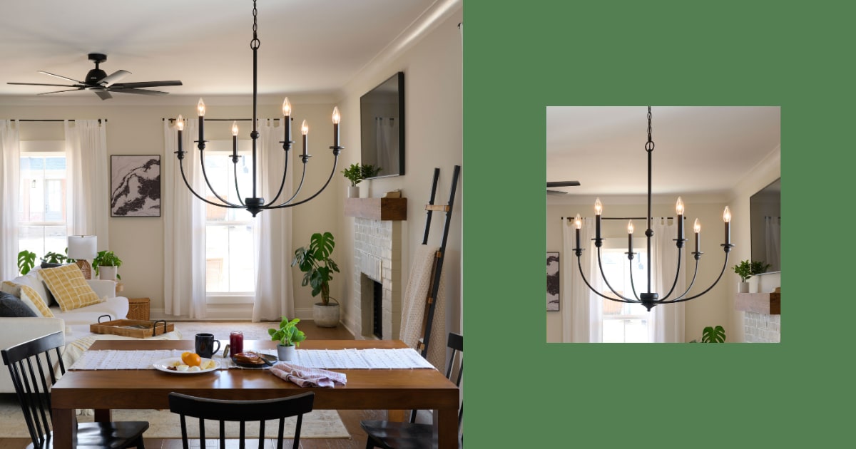 Southcrest chandelier in dining room