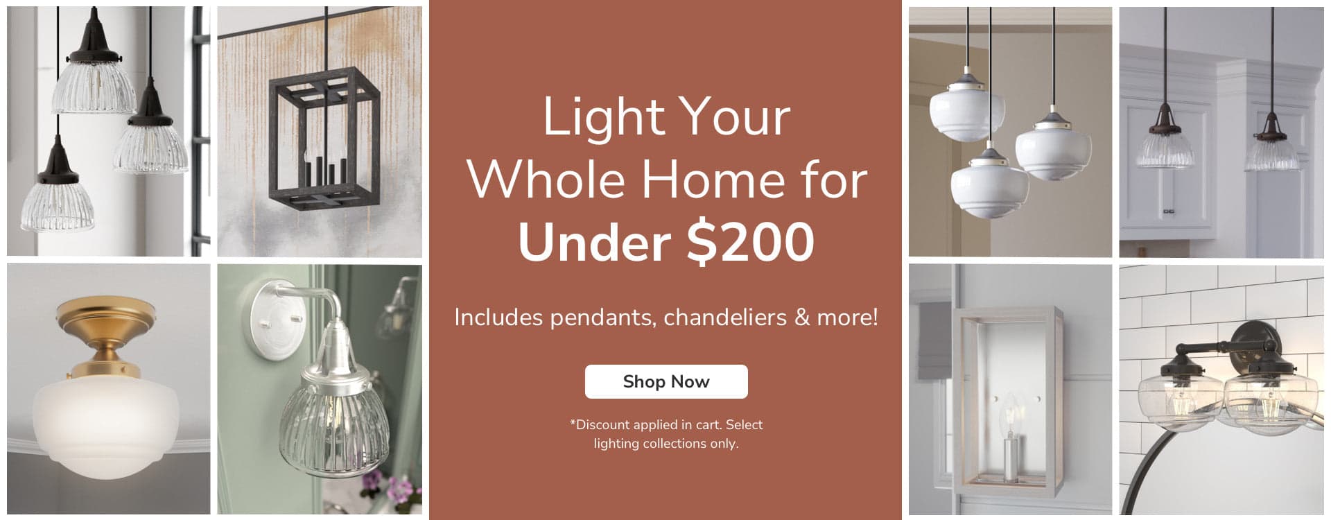 Light Your Whole Home for Under $200. Includes pendants, chandeliers & more! Shop Now.