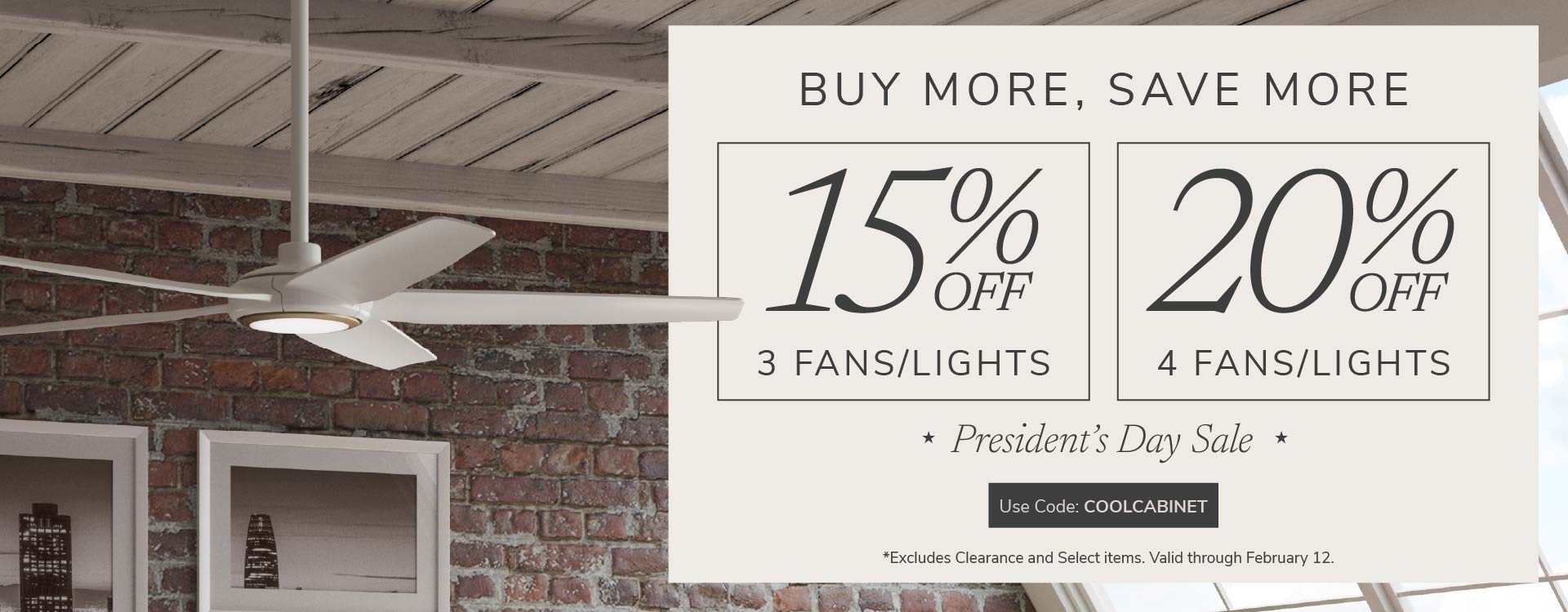 Buy More, Save More. President's Day Sale. Use code: COOLCABINET through February 12th.