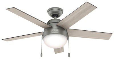 Ansell with light in matte silver finish.
