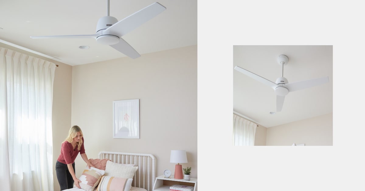 Malden fan in Fresh White in girl's bedroom