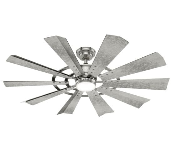 Crescent Falls ceiling fan in galvanized finish