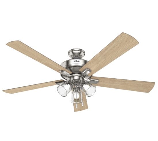 60inch Crestfield ceiling fan in brushed nickel finish