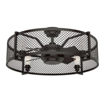 Ventilador de techo con jaula Fennec en acabado bronce noble