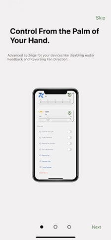 mobile view of the HunterSMART app account set-up, step 1
