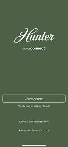 mobile view of the HunterSMART app account set-up, step 3