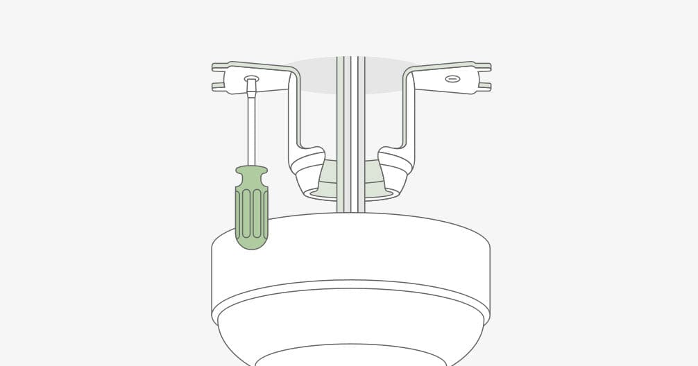 tightening of ceiling fan mounting brackets illustration