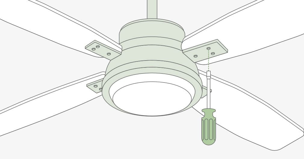 tightening of ceiling fan blade mounting plates illustration