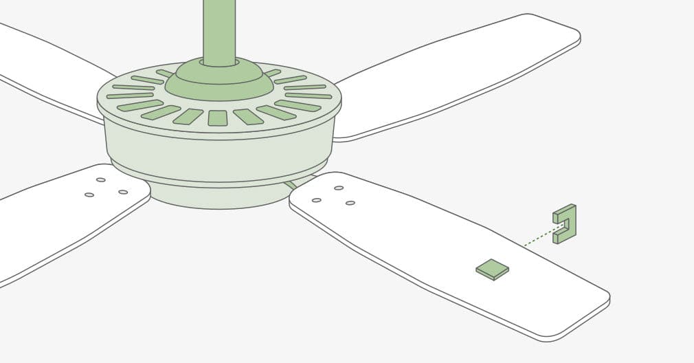ceiling fan with blade balancer illustration
