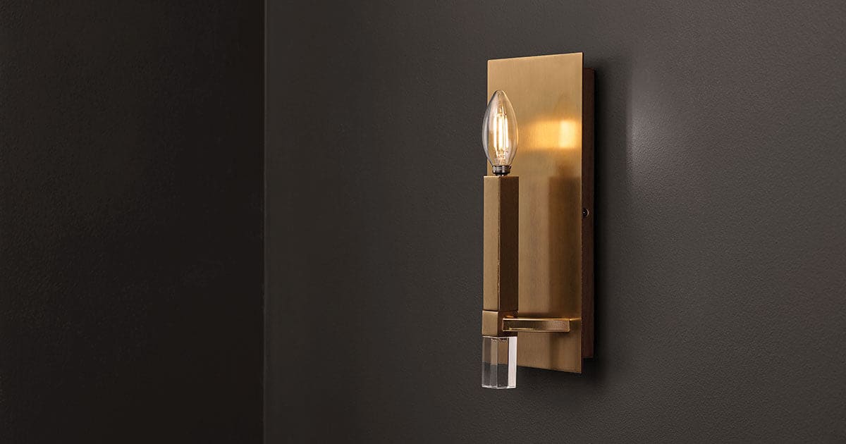 Sunjai wall sconce with light on