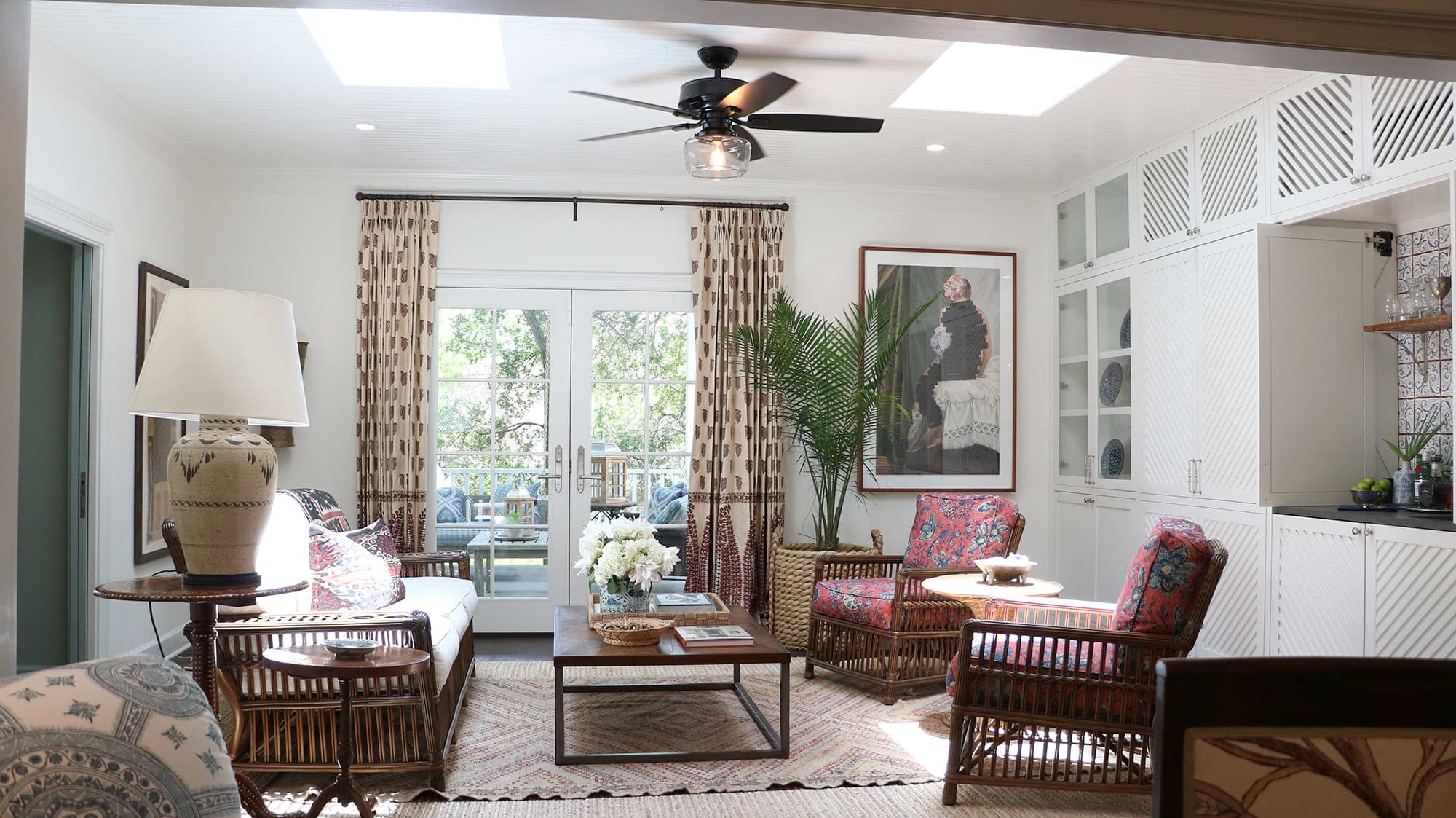 Bennett ceiling fan in sunroom