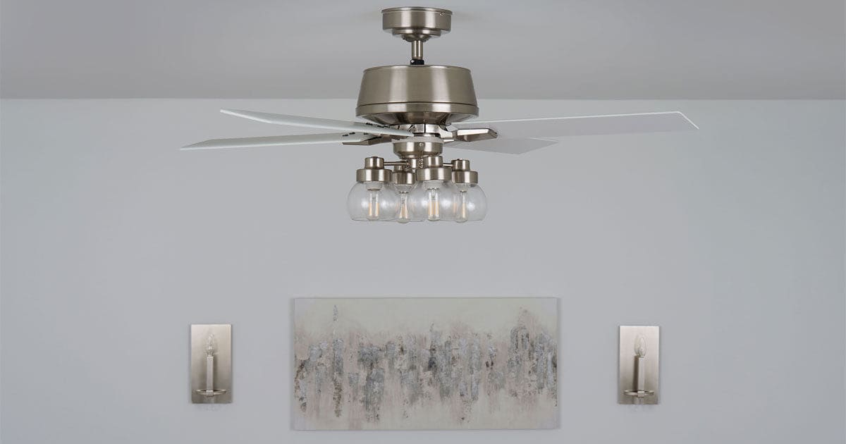 Image of Vivien ceiling fan and Sunjai wall sconce