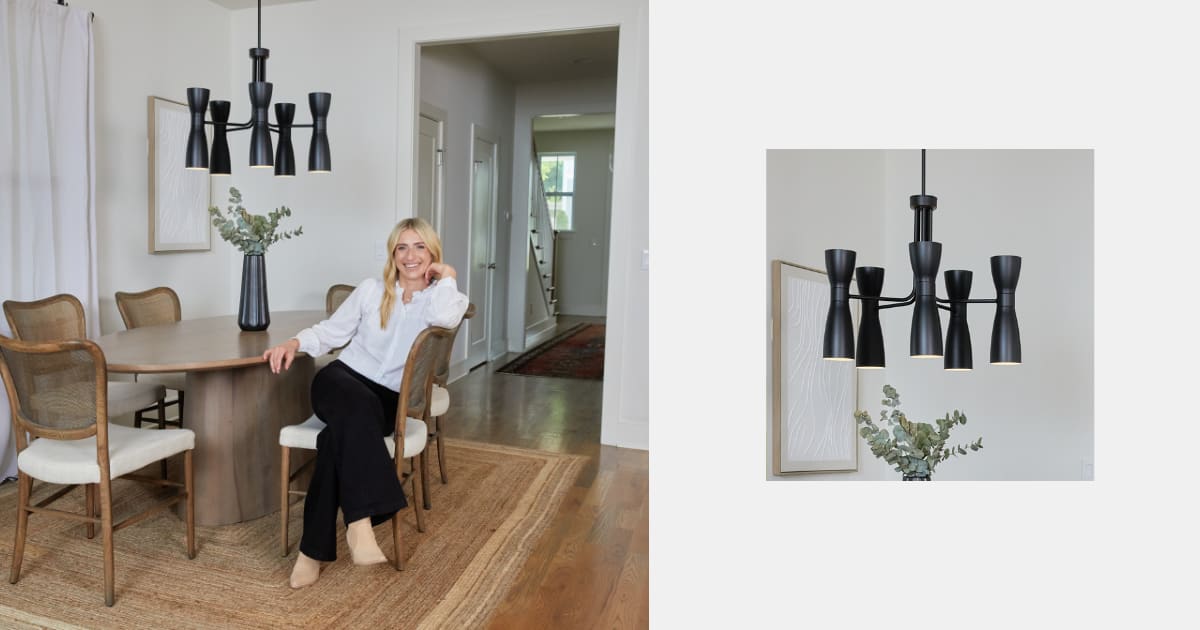 Zola chandelier in modern dining room