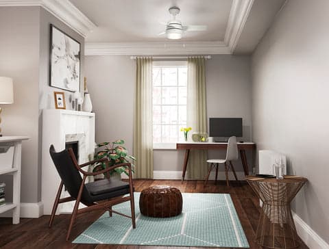 Aker White small ceiling fan for home office Hunter Fan